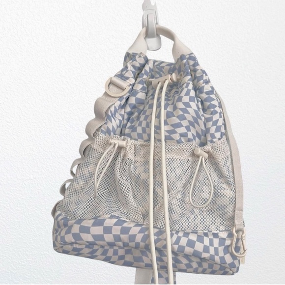 Dagne Dover Nova Sling Bag in Check Mix Blue + White main image 12